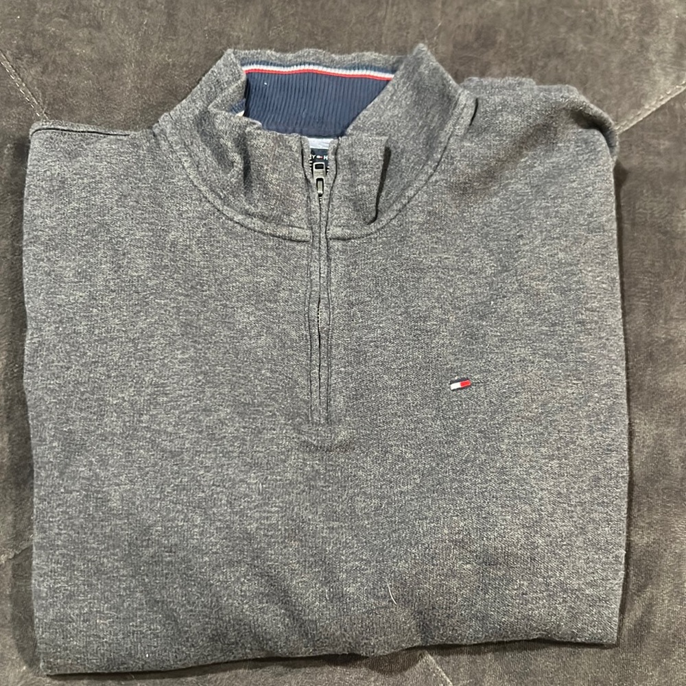 2xl quarter zip up pull over Tommy Hilfiger dark grey
